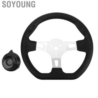 Soyoung Kart Steering Wheel Classic 3 Spokes 270mm Black Comfortable Racing Universal for 150cc‑250cc Engines