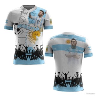 Si เสื้อยืดลําลอง แขนสั้น พิมพ์ลาย World Cup Argentina Messi Fans 22 23 พลัสไซซ์ สําหรับทุกเพศ ทุกวัย