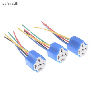 Pufang ซ็อกเก็ตรีเลย์แตรเซรามิค 5 Pin DC 12V พร้อมสายเคเบิล สําหรับรถยนต์ รถจักรยานยนต์ TH