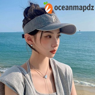 OCEANMAPDZ หมวกเบสบอล ผ้ายีน กันแดด ลําลอง เหมาะกับเดินชายหาด แฟชั่นฤดูร้อน สําหรับผู้หญิง