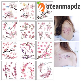 OCEANMAPDZ ฟิล์ม PE ลายดอกไม้ ผีเสื้อ สําหรับสักแขน หลังไหปลาร้า