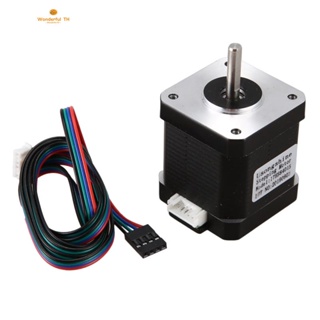 สเต็ปมอเตอร์ Nema 17 48 มม. Nema17 Motor 42Bygh 2A 4-Lead ( 17Hs8401 ) สายเคเบิล 1 เมตร สําหรับเครื่องพิมพ์ 3D Cnc Xyz Motor 1 ชิ้น