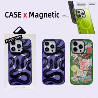 Casetify【black snake King】เคสโทรศัพท์มือถืออะคริลิค TPU ลายโค้ก สีดํา สําหรับ iPhone 12 13 14 Pro Max