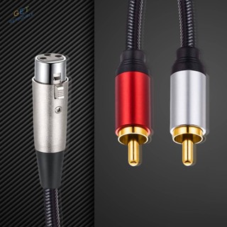 [Getdouble.th] สายเคเบิลแยกสัญญาณเสียง XLR เป็น 2 RCA Y XLR เป็น 2 RCA [Getdouble.th]