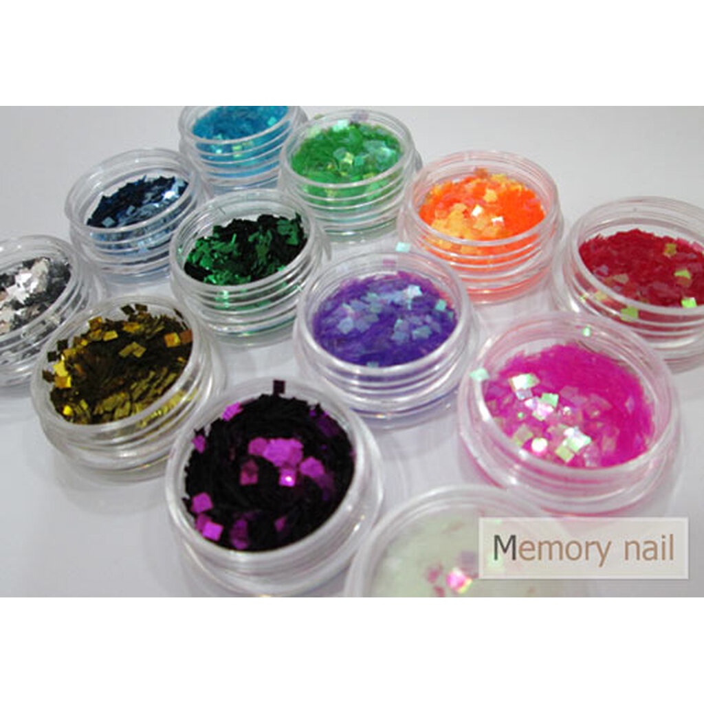 กากเพชร ทรงสีเหลี่ยม 12 สี - รูปที่ 2