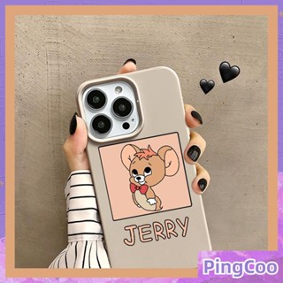 สำหรับ iPhone 11 เคสไอโฟนสีขาวครีมเคลือบเงา TPU เคสลูกอมอ่อนกันกระแทกป้องกันกล้องน่ารักการ์ตูนแมวเมาส์เข้ากันได้กับ iPhone 14 13 Pro สูงสุด 12 Pro Max xr xs สูงสุด 7 8