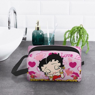 Betty Boop กระเป๋าเดินทาง แบบพกพา สําหรับทุกเพศ ​กระเป๋าเก็บเครื่องสําอาง กระเป๋ารับสัญญาณ