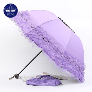 Princess Lace Sun Umbrella วัสดุสแตนเลสแข็งแรงและเหนียวกันแดด Windproof ทนทานสวยงามมูลค่าสูง Girl Umbrella 【Kinostar】