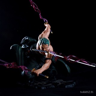 ฟิกเกอร์ One Piece Three Thousand Worlds Zoro Figure Three Swords Flow Special Effect Combat ขนาดใหญ่ 4BK