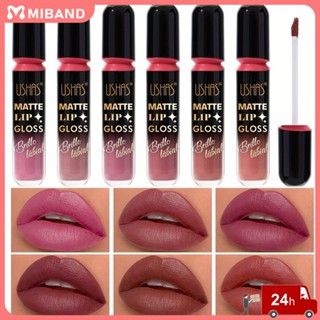 พร้อมส่ง Ushas 6in1 Matte Liquid Lip Gloss Set Creamy-matte Shimmer Waterproof Long Lasting Lipstick Kit Waterproof And Non-stick Gift Girl Students 28g