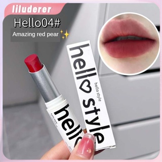 Hello Style Velvet Mist ลิปสติกเนื้อบางเบา Silky Moisturizing Velvet Mist ลิปสติก Pseudo Plain White Women HO