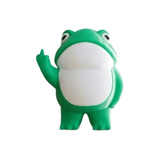 Yard Gift Desktop Cartoon Home Decoration Free Standing Middle Finger Rebellious Frog Garden Statue