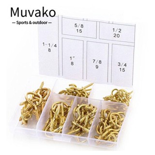 Muvako ชุดตะขอแขวนไฟ เหล็กคาร์บอน สีทอง สําหรับแขวนเพดาน คริสต์มาส 75 ชิ้น