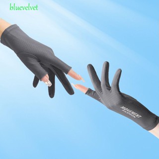 BLUEVELVET ถุงมือผ้าไหม แบบนิ่ม กันแดด พิมพ์ลายตัวอักษร เหมาะกับฤดูร้อน สําหรับผู้หญิง