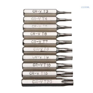 【CH*】ชุดดอกไขควง Cr-v Torx T3 T4 T5 T6 T7 T8 T9 T10 T15 T20 10 ชิ้น