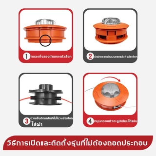 หัวตัดหญ้าอะลูมิเนียม 5 นิ้ว แบบกระแทกปล่อยเอ็น พร้อมเอ็น 2.4 มม. ยาว 2 เมตร สำหรับเครื่องตัดหญ้า
