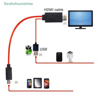 Seaf&gt; อะแดปเตอร์สายเคเบิล Micro USB เป็น HDMI 1080P HD TV สําหรับโทรศัพท์ Android Samsung