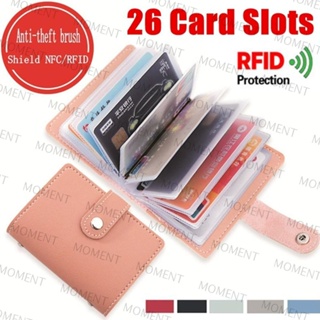 MOMENT กระเป๋าสตางค์ อเนกประสงค์ 26 ช่อง บล็อก RFID สีแคนดี้