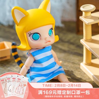 ฟิกเกอร์ POPMART POPMART MOLLY Carton Meow BJD P3KB ของเล่น ของขวัญวันเกิด สําหรับเด็ก