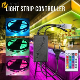 รีโมตคอนโทรล อินฟราเรด 4 Pin 24 คีย์ IR RGB LED สําหรับสายไฟ 5050