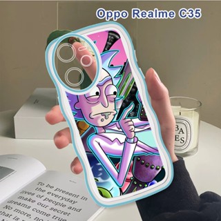 สําหรับ Realme C35 V30 GT Neo 3T Neo2 Narzo 50 5G 50i 50A Prime เคสโทรศัพท์มือถือแบบนิ่ม กันกระแทก กันรอยกล้อง ลายคลื่น Rick and Modi แฟชั่น