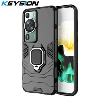 Keysion เคสโทรศัพท์มือถือ ซิลิโคน PC กันกระแทก พร้อมแหวนขาตั้ง สําหรับ Huawei P60 Pro P60 Nova 11 Pro 11i 10 SE