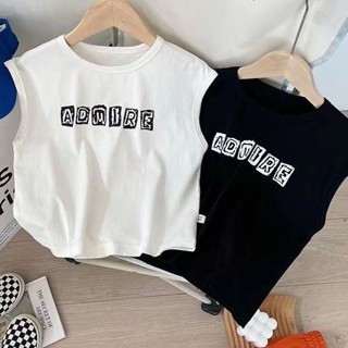 พร้อมส่ง ขายดี เสื้อยืดแขนกุด แบบบาง แฟชั่นฤดูร้อน สไตล์เกาหลี และญี่ปุ่น สําหรับเด็กผู้ชาย