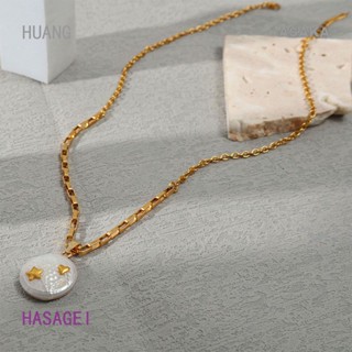 Hasagei สร้อยคอ จี้เปลือกหอย ดาวห้าแฉก พรีเมี่ยม