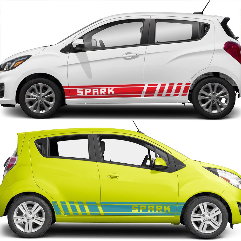 2 ชิ้นสติกเกอร์รถสําหรับ Chevrolet Spark EV Victoria BC GT 2021 รถอุปกรณ์เสริมกระโปรงลาย Racing กีฬา