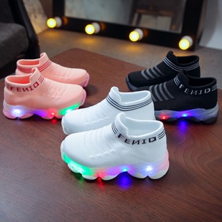 รองเท้ากีฬา มีไฟ LED สําหรับเด็กผู้ชาย และเด็กผู้หญิง