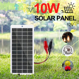 [highways.th] พาวเวอร์แบงค์ แผงพลังงานแสงอาทิตย์ 10W 12V สําหรับปั๊มโคมไฟกลางแจ้ง แบตเตอรี่ 9-12V