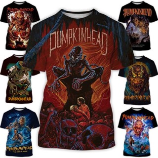 ใหม่ เสื้อยืดลําลอง แขนสั้น คอกลม พิมพ์ลายหนังสยองขวัญ PumpkinHead 3D สไตล์ฮิปฮอป แฟชั่นฤดูร้อน สําหรับผู้ชาย และผู้หญิง