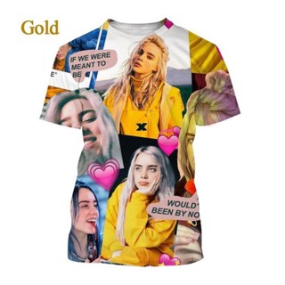 เสื้อยืดลําลอง แขนสั้น คอกลม พิมพ์ลาย Billie Eilish 3D สไตล์ฮิปฮอป สตรีท แฟชั่นสําหรับผู้ชาย ผู้หญิง 2XS-6XL 2023