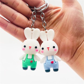 [Dhin] Fashion Creative Cartoon Rabbit Keychain Girl Cute Bag Pendant Car Key Ring New Year Gift COD