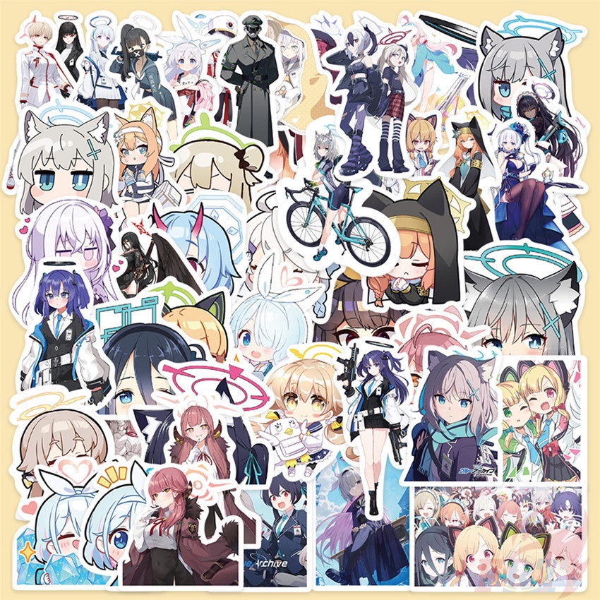 Blue Archive Series 01 Stickers 50Pcs/Set Fashion DIY Waterproof Decals Doodle Stickers