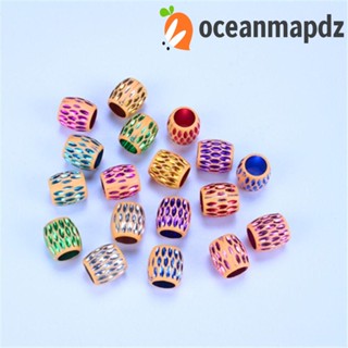 Oceanmapdz 30 ชิ้น / เซต ขนาดใหญ่ รู บาร์เรล ลูกปัด, เสน่ห์ พลาสติก เดรดล็อก หลวม ลูกปัดถักเปียผม วินเทจ หลากสี ฮิปฮอป ผมถักเปีย หลอดแอฟริกัน