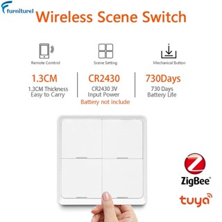 Tuya Smart ZigBee สติกเกอร์ไร้สาย 4 ทาง ไม่ต้องเดินสาย