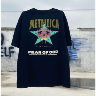 Metallica เสื้อยืดแขนสั้น พิมพ์ลายหัวกะโหลกคริสตัล สีดํา สไตล์วินเทจ โบราณ สําหรับผู้ชาย ไซซ์ S M L XL