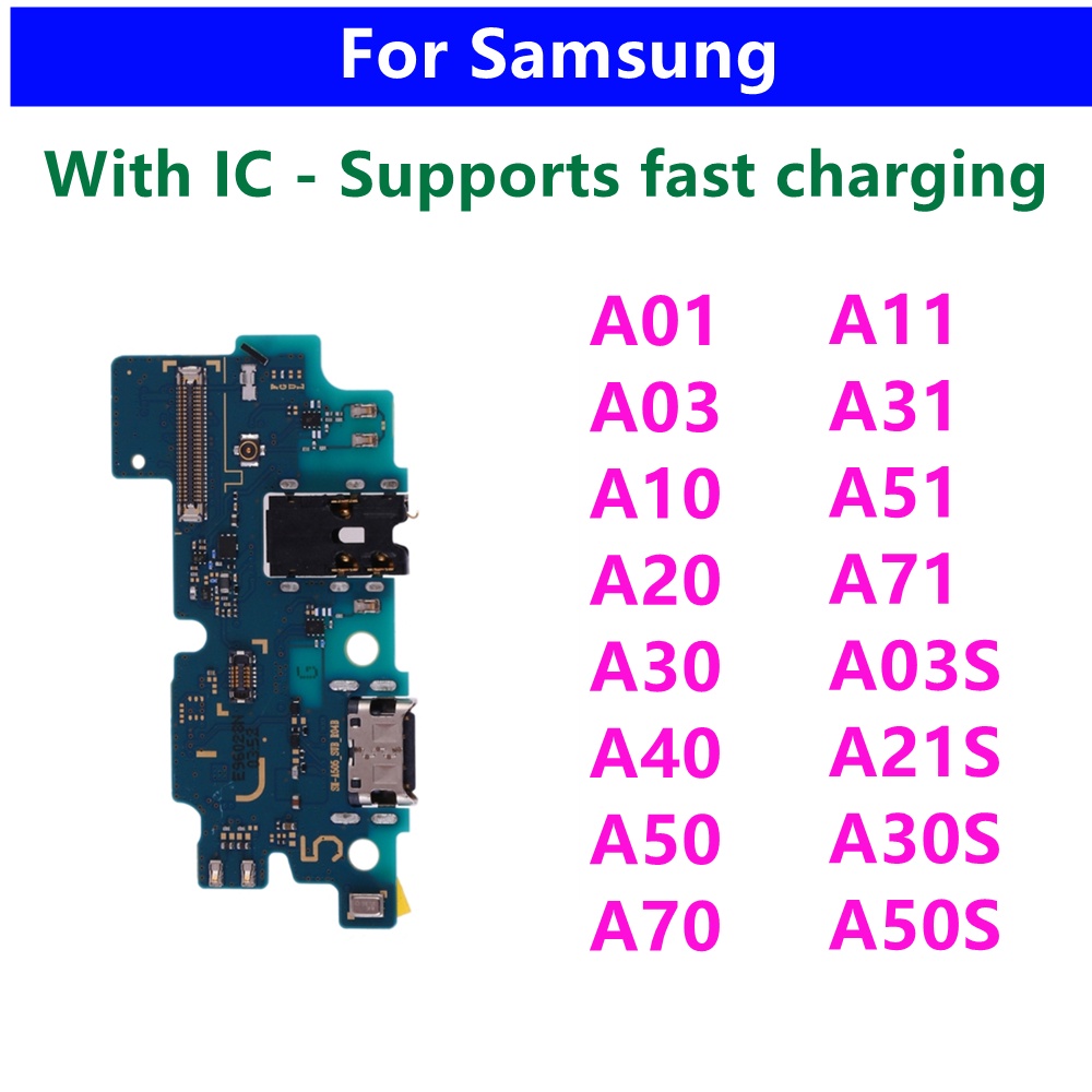 บอร์ดเชื่อมต่อสายชาร์จ USB สายเคเบิลอ่อน สําหรับ Samsung A10 A20 A30 A40 A50 A70 A01 A11 A31 A51 A21S A03 A03S