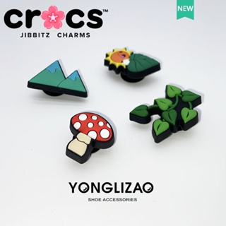 Jibbitz crocs charms หัวเข็มขัดรองเท้า อุปกรณ์เสริมรองเท้า พืชสีเขียว ชุดการ์ตูน diy หัวเข็มขัดตกแต่ง