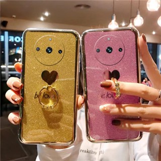 เคสโทรศัพท์มือถือ ลายกลิตเตอร์ พร้อมแหวนขาตั้ง สําหรับ Realme 11 Pro Plus Pro+ 5G