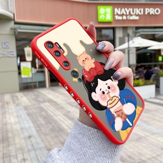 สําหรับ Xiaomi Note 10 Note 10 Lite เคส การ์ตูน ชานม เด็กผู้หญิง รูปแบบ บาง ด้าน สี่เหลี่ยม ขอบ ดีไซน์ใหม่ กันกระแทก ฝ้า ใส เคสโทรศัพท์แข็ง