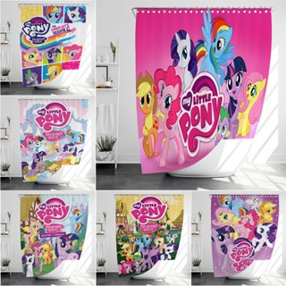 My Little Pony ผ้าม่านโพลีเอสเตอร์ กันน้ํา พร้อมตะขอ 12 ตะขอ สําหรับตกแต่งห้องน้ํา