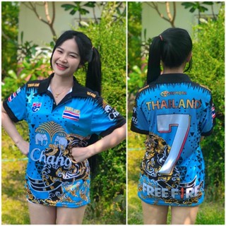 [พร้อมส่ง] เสื้อโปโลแขนสั้น ลายทีมชาติไทย สําหรับเล่นกีฬา