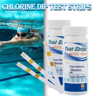 3 in 1 Pool Test Strips 100 Strips Spa Test Strips for Hot Tub Water Pool Test