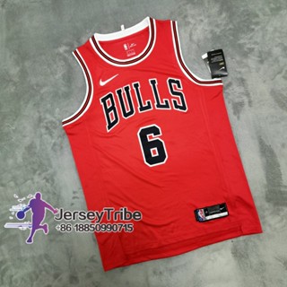 ลูกบาสเก็ตบอล NBA Chicago Bulls อเนกประสงค์ สําหรับผู้ชาย  #6 เสื้อกีฬาแขนสั้น ลายทีม Alex Caruso สีแดง สไตล์เรโทร 695411