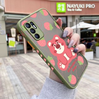 เคสโทรศัพท์มือถือ ซิลิโคนนิ่ม กันกระแทก ลายการ์ตูนหมี สตรอเบอร์รี่ สําหรับ OPPO Reno 6 4G Reno 6Z 5G