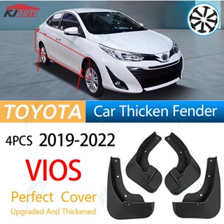 【หนาและอัพเกรด】บังโคลนรถยนต์ อุปกรณ์เสริม 4 ชิ้น 2014-2019 2019-2022 Toyota Vios