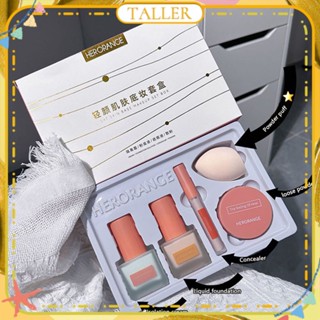 พร้อมส่ง Stcok Herorange Light Skin Base Makeup Set Box Foundation Isolation Concealer Loose Powder Full Set Suit For Novice Moisturizing Long Lasting Face Makeup 2 Color TALLER