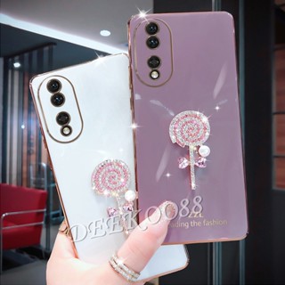 ใหม่ เคสป้องกันโทรศัพท์มือถือ แบบนิ่ม ลายอมยิ้ม สีชมพู และสีขาว สําหรับ Honor 90 Lite X8a Magic5 Pro 5G 4G Honor90Lite Honor90 2023